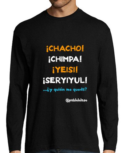 Camiseta Hombre Manga Larga LOLASO CHACHO CHIMPA Chico manga larga negra laTostadora - latostadora.com - Modalova