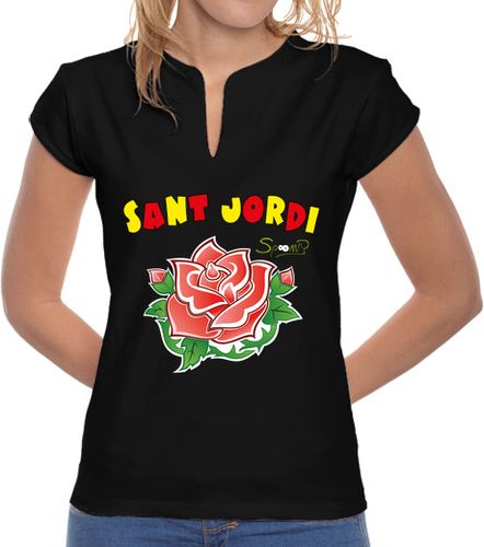 Camiseta Mujer Cuello Mao Sant Jordi Rosa laTostadora - latostadora.com - Modalova