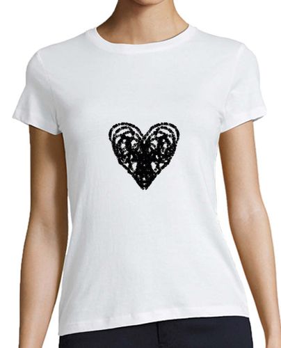 Camiseta mujer Corazón de garabato - Love me - latostadora.com - Modalova