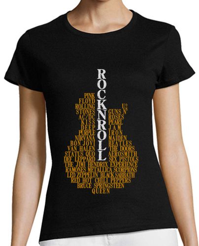 Camiseta mujer Guitarra Rock n' Roll - latostadora.com - Modalova