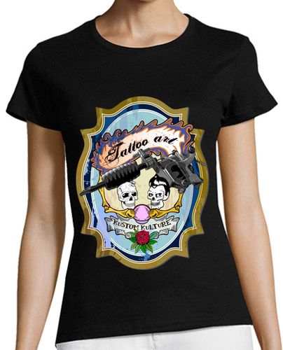 Camiseta Mujer Manga Corta Tattoo Kustom Kulture (ME) laTostadora - latostadora.com - Modalova