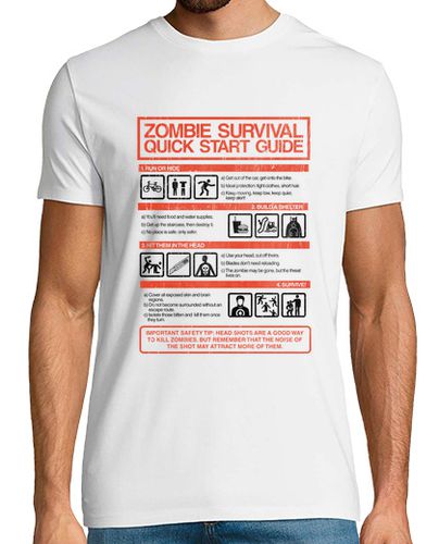 Camiseta Hombre Manga Corta Zombie Survival Quick Start Guide laTostadora - latostadora.com - Modalova