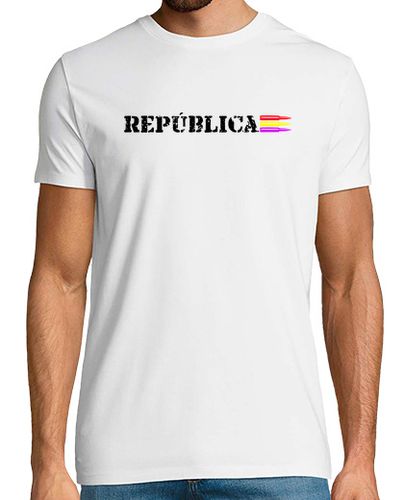 Camiseta República Balas Tricolor Texto Negro - latostadora.com - Modalova