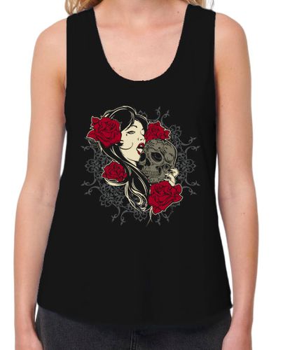 Camiseta mujer skull, roses, girl - latostadora.com - Modalova