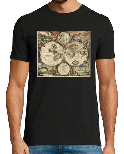 Camiseta Mapa Mundi 1698 - latostadora.com - Modalova
