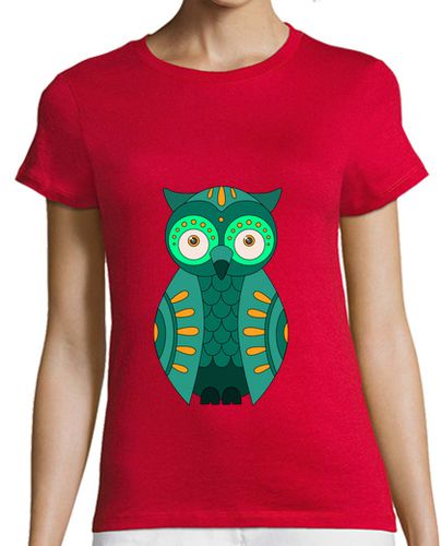 Camiseta mujer Búho verde camiseta - latostadora.com - Modalova