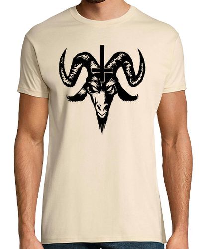 Camiseta Satánico Cabra Cabeza con Cruz (negro - latostadora.com - Modalova