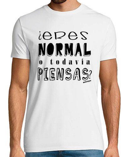 Camiseta ¿Eres normal o todavía piensas? negro Malavirgen - latostadora.com - Modalova
