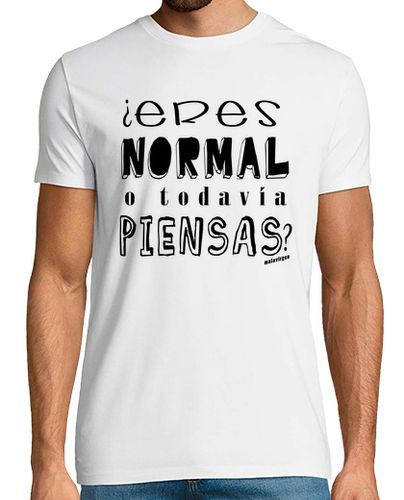 Camiseta Hombre Manga Corta ¿Eres normal o todavía piensas? negro Malavirgen laTostadora - latostadora.com - Modalova