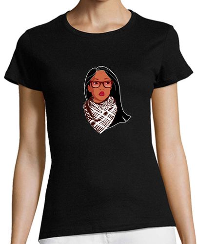 Camiseta mujer Pocahontas Rebelde Gafas y Palestino - latostadora.com - Modalova