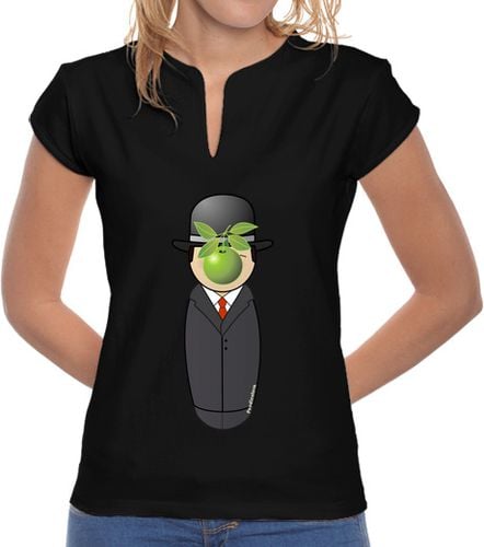 Camiseta Mujer Cuello Mao Kokeshi Magritte laTostadora - latostadora.com - Modalova