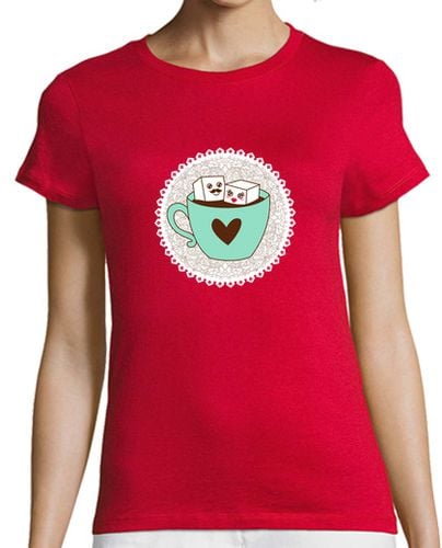 Camiseta Mujer Manga Corta Relaxing cup cafe con leche hipster laTostadora - latostadora.com - Modalova