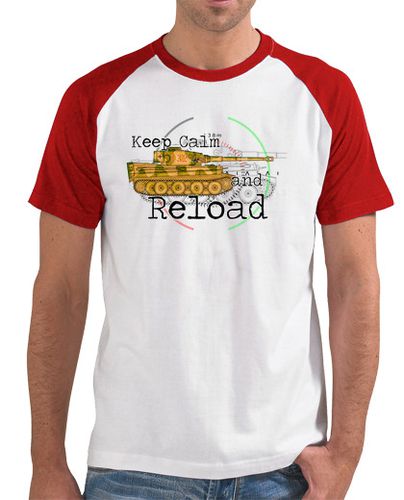 Camiseta Hombre Estilo Béisbol Keep calm and reload the panzer laTostadora - latostadora.com - Modalova