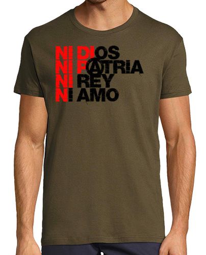 Camiseta Ni Dios Patria Rey Amo Bandera CNT - latostadora.com - Modalova