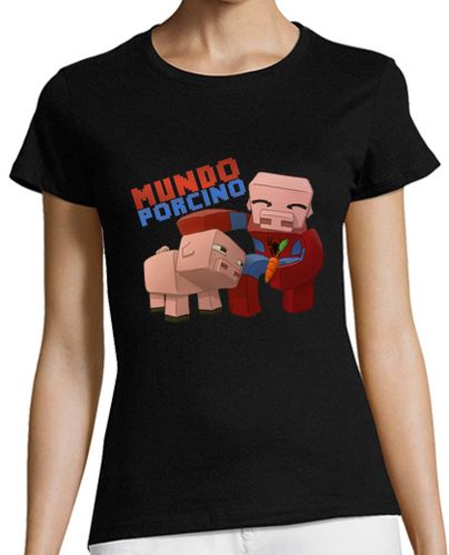 Camiseta Mujer Manga Corta Mundo Porcino laTostadora - latostadora.com - Modalova