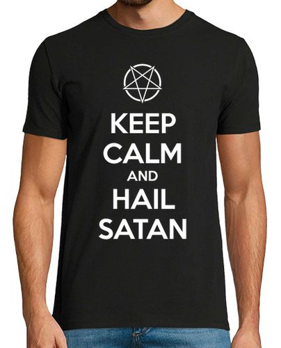 Camiseta Keep calm and hail Satan V.1 (blanco) - latostadora.com - Modalova