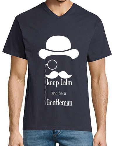 Camiseta Keep calm and be a gentleman white / Cuello de pico cerrado - latostadora.com - Modalova