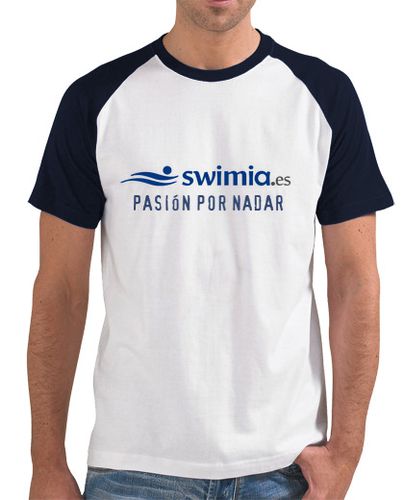 Camiseta Chico, estilo béisbol, blanca y azul royal - latostadora.com - Modalova