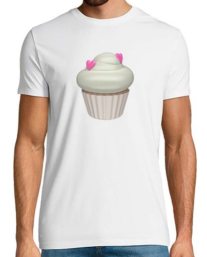 Camiseta Hombre Manga Corta Camiseta blanca cupcake de fresa y nata laTostadora - latostadora.com - Modalova