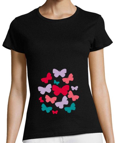 Camiseta Mujer Manga Corta Mariposas en el estómago laTostadora - latostadora.com - Modalova