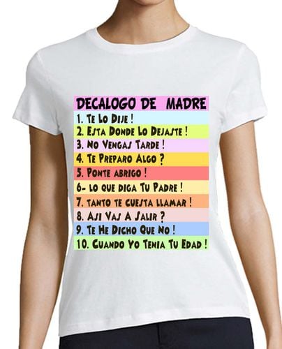 Camiseta Mujer Manga Corta Cooltee DECALOGO MADRES. La tostadora laTostadora - latostadora.com - Modalova