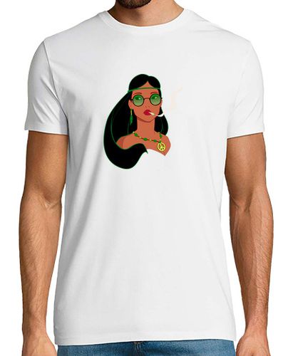Camiseta Pocahontas Hippie Fumando - latostadora.com - Modalova
