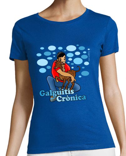 Camiseta mujer Manga corta chica Galgo atigrado - galguitis cróni - latostadora.com - Modalova