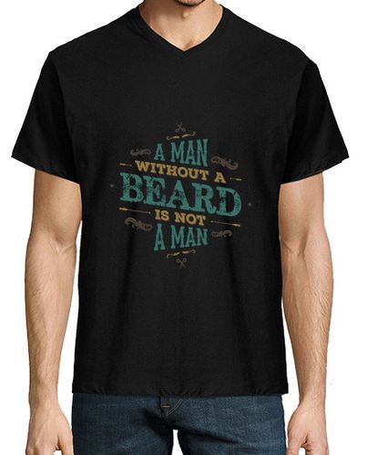 Camiseta un hombre sin barba no es un hombre hombre v cuello camiseta - latostadora.com - Modalova