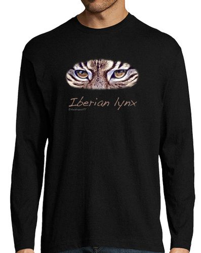 Camiseta Hombre Manga Larga Iberian lynx negra chico laTostadora - latostadora.com - Modalova