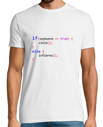 Camiseta IF Programación - Cielo-Infierno (Blanco) - latostadora.com - Modalova