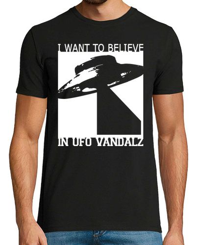 Camiseta "I want to believe in UFO VANDALZ" [Chico - Negro] laTostadora - latostadora.com - Modalova