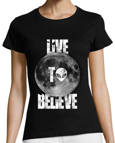 Camiseta mujer "Live to believe" [Chica - Negro] - latostadora.com - Modalova