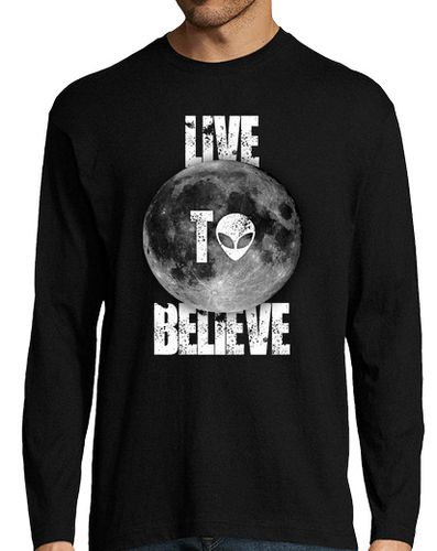 Camiseta Hombre Manga Larga "Live to believe" [Manga larga - negro] laTostadora - latostadora.com - Modalova