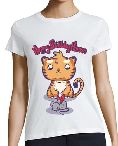 Camiseta Mujer Manga Corta Cat present laTostadora - latostadora.com - Modalova