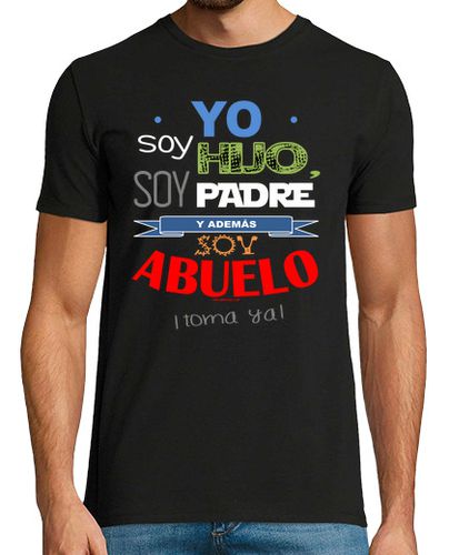 Camiseta Hijo, Padre y Abuelo (fondo oscuro) - latostadora.com - Modalova