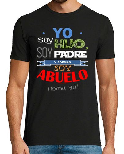 Camiseta Hombre Manga Corta Hijo, Padre y Abuelo (fondo oscuro) laTostadora - latostadora.com - Modalova