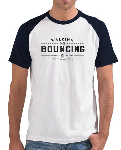 Camiseta Hombre Estilo Béisbol Walking with bouncing forever - Black laTostadora - latostadora.com - Modalova