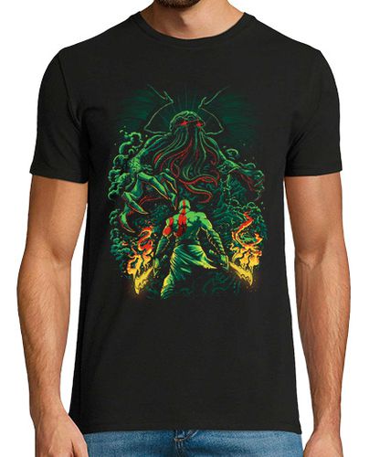 Camiseta Cthulhu vs Kratos - latostadora.com - Modalova