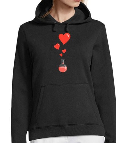 Sudadera Con Capucha Para Mujer amar matraz química de corazones friki laTostadora - latostadora.com - Modalova