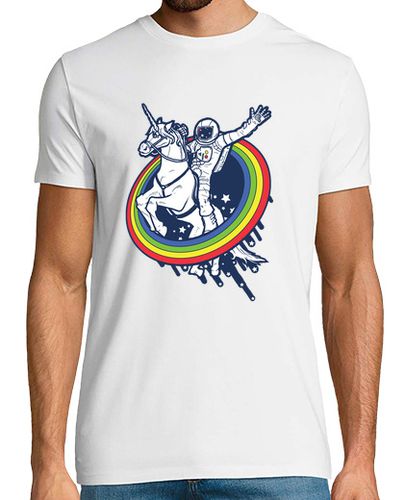 Camiseta Hombre Manga Corta astronauta que monta un unicornio laTostadora - latostadora.com - Modalova