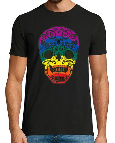 Camiseta cráneo del azúcar del arco iris - latostadora.com - Modalova