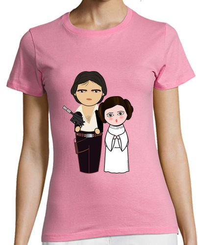 Camiseta mujer Kokeshis Han Solo y Princesa Leia - latostadora.com - Modalova