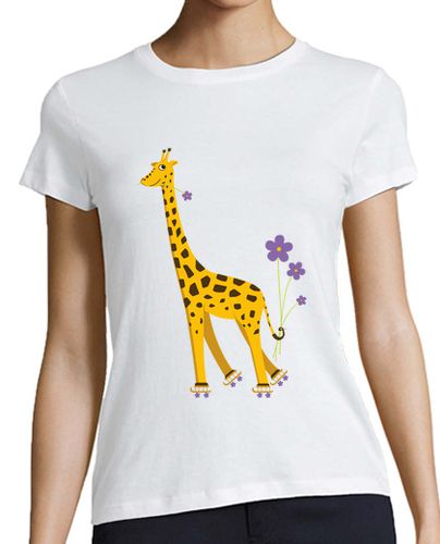 Camiseta mujer divertido lindo de la jirafa de dibujos animados de patinaje - latostadora.com - Modalova
