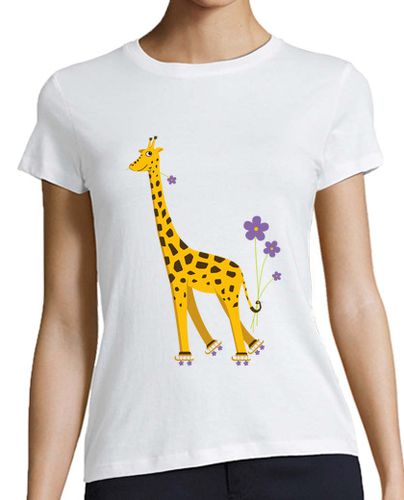 Camiseta mujer divertido lindo de la jirafa de dibujos animados de patinaje laTostadora - latostadora.com - Modalova