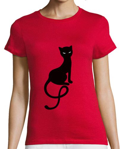 Camiseta Mujer Manga Corta graciosa gato negro mal laTostadora - latostadora.com - Modalova