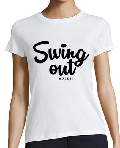 Camiseta Mujer Manga Corta Swing out rules of lindy hop - Black edi laTostadora - latostadora.com - Modalova