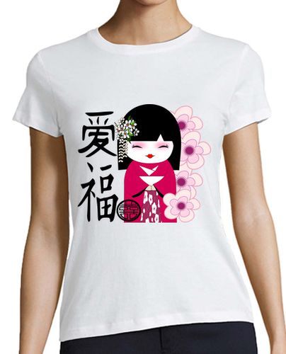 Camiseta mujer Cooltee KOKESHI, muñeca japonesa. Solo disponible en latostadora laTostadora - latostadora.com - Modalova