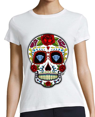 Camiseta mujer Calavera Mexicana Diamantes !!! laTostadora - latostadora.com - Modalova