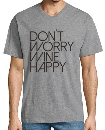 Camiseta Don't Worry Wine Happy. Chico gris - latostadora.com - Modalova
