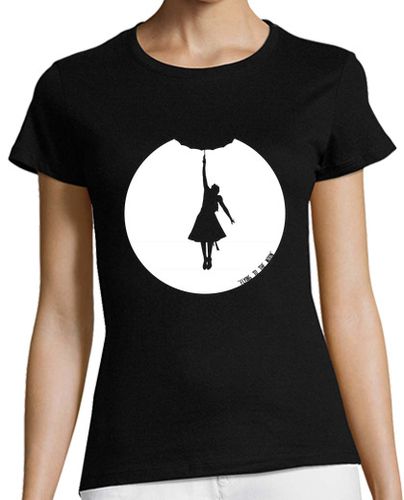 Camiseta Mujer Manga Corta Flying to the Moon (M) laTostadora - latostadora.com - Modalova